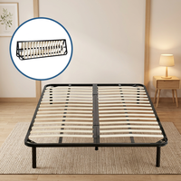 Cadre de lit intelligent Queen Size en acier inoxydable avec sommier à lattes, plateforme zéro gravité, robuste, durable, moderne et intelligent pour chambre à coucher