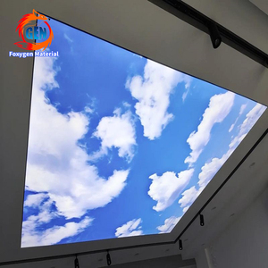 Cajas de luz de publicidad impresas UV, película de techo elástica de <span class=keywords><strong>PVC</strong></span> decorativa <span class=keywords><strong>para</strong></span> centro comercial, diseño de <span class=keywords><strong>cielo</strong></span> - Product Image 1