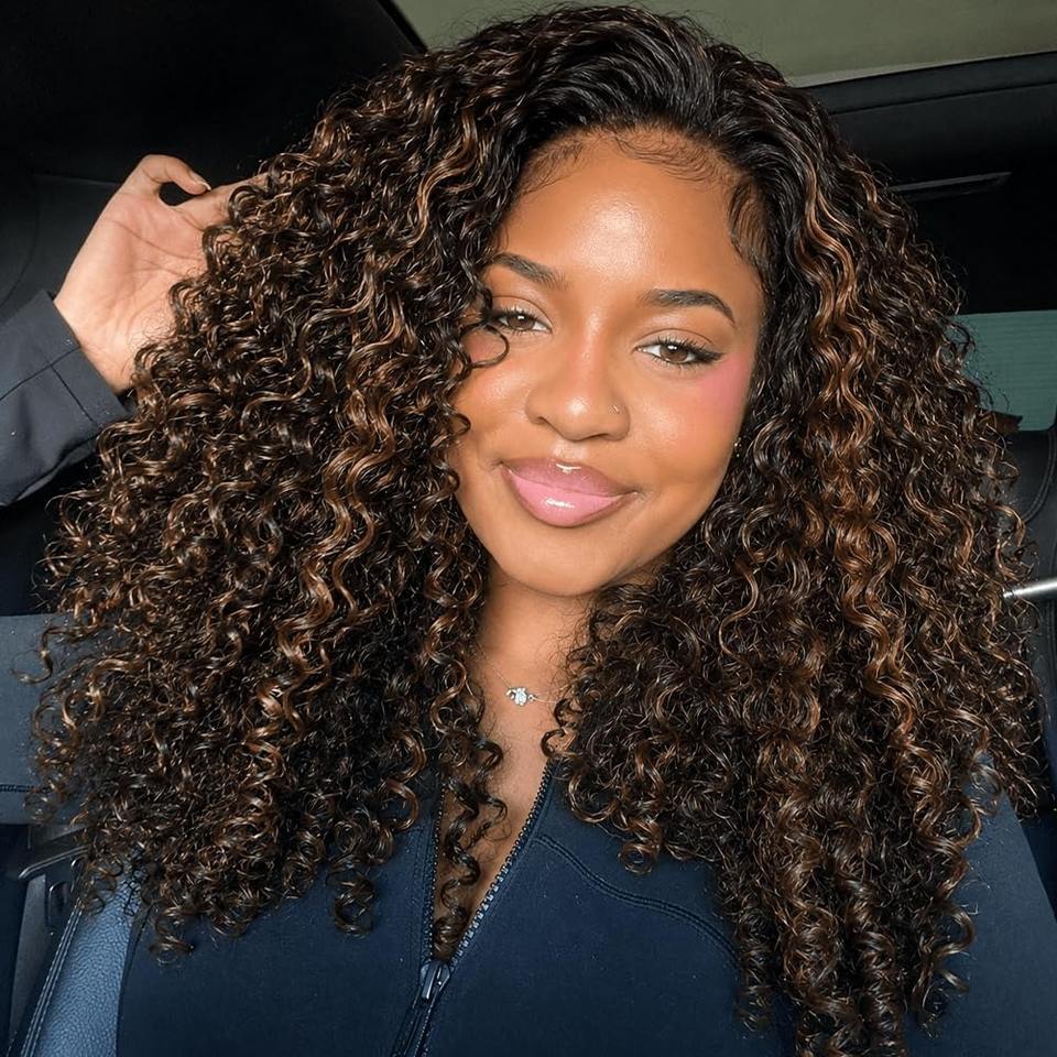13X4 Glueless Kinky Curly Lace Front Wigs for Women Spring Burmese Roll ...