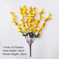 A-096 Super Star Groothandel Bruiloft & Moederdag & Kerstdecoratie Kunstbloemen 7-takige Perzikbloesemtak