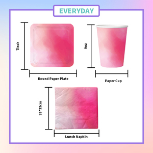Xieli Vietnam Candy Pink Premium Square Paper Party Platos De Cena Servilleta Taza Juego De Vajilla Desechable - Product Image 6