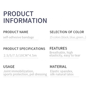Vendaje no tejido Protección deportiva Vendaje autoadhesivo <span class=keywords><strong>el</strong></span>ástico Protector de hombro Codo <span class=keywords><strong>Tobillo</strong></span> Dedo Vendaje <span class=keywords><strong>para</strong></span> mascotas Venta al por mayor Suministro de tatuajes - Product Image 6