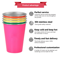 Logo personnalisé 12oz 16oz gobelets en acier inoxydable incassable simple paroi métal bière pinte tasse Bar & Camping tasses empilable caractéristique