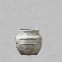 Jardinière ronde en ciment de style européen, vintage, sculptée à la main, grande taille, pour l'intérieur/l'extérieur, pots à fleurs pour le jardin, élément décoratif pour la maison