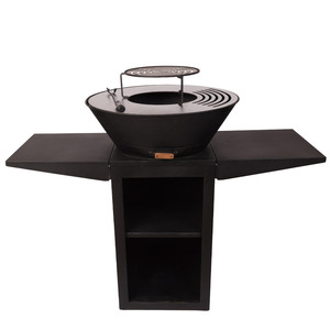 Nouvelle innovation : <span class=keywords><strong>Table</strong></span> de cuisson extérieure en acier au carbone noir, robuste, pour jardin, avec gril <span class=keywords><strong>plancha</strong></span> en acier - Product Image 2