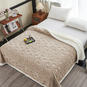 Reine/King Size hiver confortable sieste couverture chaud taffetas jeter épais rayé géométrique solide conception pour bureau usage domestique - Product Image 2
