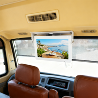 Moniteur robuste de 15,6 pouces pour montage sur toit de bus, écran LCD HD pour véhicule avec décodage Mstar, tension large plage DC 9-36V et anti-interférence
