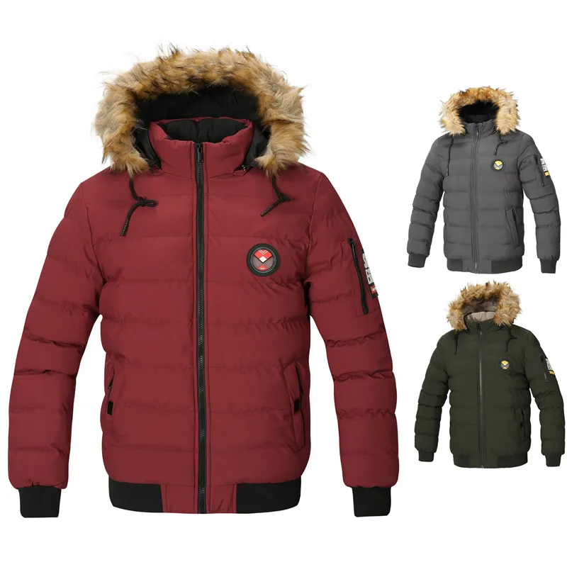 Зимнее мужское хлопковое пальто больших размеров, плотное пуховое пальто с подкладкой, пуховик с логотипом OEM