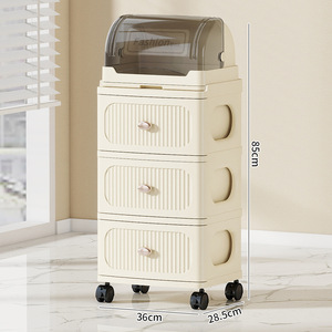 Meuble de rangement <span class=keywords><strong>en</strong></span> <span class=keywords><strong>plastique</strong></span> pour articles essentiels de bébé, <span class=keywords><strong>tour</strong></span> de rangement à <span class=keywords><strong>4</strong></span> niveaux avec <span class=keywords><strong>tiroirs</strong></span> et organiseur de biberons - Product Image 2