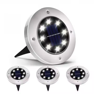 Lampes solaires enterrées transfrontalières, étanches, 8 LED, lumineuses, pour patio, jardin, décoration, éclairage d'ambiance - Product Image 1