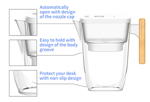 BPA Free Tritan in plastica brocca con filtro per l'<span class=keywords><strong>acqua</strong></span> in carbonio + resina a scambio ionico + cartuccia in cotone PP brocca - Product Image 3