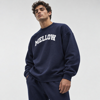 Sweat-shirt à col rond en coton French Terry surdimensionné, personnalisable, épais, vente en gros