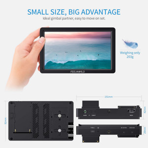 FEELWORLD FW568S 6-Zoll-IPS-Kameramonitor Full <span class=keywords><strong>HD</strong></span> 1920x1080 HDMI-Eingang/-Ausgang Fotografie-<span class=keywords><strong>Monitor</strong></span> DSLR-Feldmonitor - Product Image 3