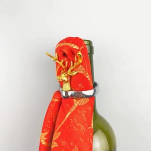 Golden Deer Head Wine Accessory Set Metal Bottle Stopper Corkscrew Opener Napkin Ring Multifunction Drinkware Tools - Product Image 3