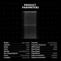 Système de sonorisation PA actif professionnel LAW-152DBD 15 pouces 2000W pleine fréquence en plastique pour DJ, home cinéma et scène