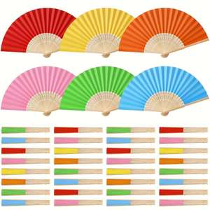 Abanico Plegable de Bambú Ecológico Personalizado de 21 cm y 33 cm, Grabado en Madera, Decoración para Bodas, Fiestas de Bebés, Cumpleaños y Regalos para Invitados - Product Image 4