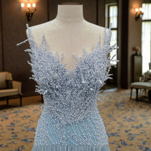 Luxe Dubai sirène robe de <span class=keywords><strong>soirée</strong></span> musulmane Cape à paillettes naturel Vintage violet Turquoise robe de <span class=keywords><strong>soirée</strong></span> de mariage balayage Train - Product Image 2