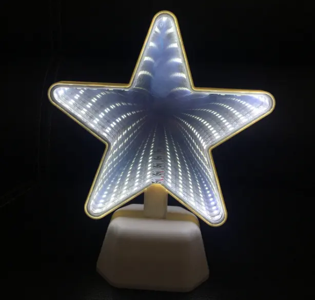 3D Stars Cloud Christmas Tree Cactus Night Light Mini Infinity Mirror Tunnel Light LED Mirror Lamp For Kids Baby Toy Gift