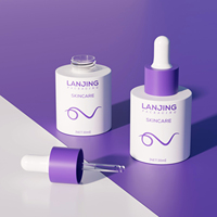 Mattierte Farbige Einzigartige Dickbodige Glas-Serumflasche 30ml Luxuriöse Glas-Kosmetikflasche für Körperöl mit Pumpe Hautpflege-Verpackung