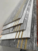 Carreaux de marche d'escalier en céramique texturée pierre, antidérapants, résistants aux acides, à bords incurvés, modernes et luxueux, 1200x470mm, pour usage intérieur, villa
