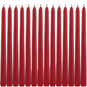 Red Pillar <b>Candles</b>-10 Inch Dripless Unscented Flameless <b>Dinner</b> <b>Candle</b>-Paraffin Wax Cotton Wicks 8 Hour Burn Christmas Easter - Product Image 1