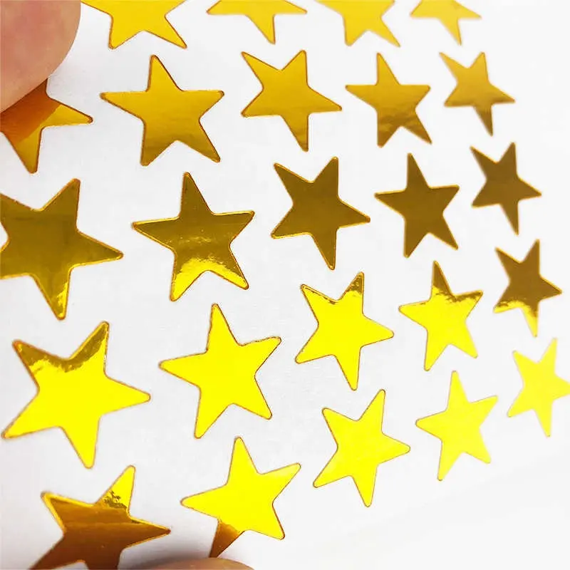 Gold Star Stickers for Kids Reward 1 Inch Self-Adhesive Gold Star Stickers Five-Pointed Laser Star Sticker DIY Crafts