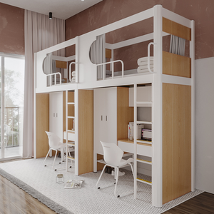 <span class=keywords><strong>Lit</strong></span> superposé combiné moderne et réglable pour dortoir scolaire, <span class=keywords><strong>avec</strong></span> <span class=keywords><strong>bureau</strong></span> intégré, idéal pour petit appartement et usage commercial, 200x100x282cm - Product Image 3