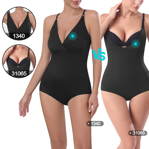 ODM 4色展開 レディース シェイプアップ ボディスーツ インビジブル オープンバスト キャミ インビジブル オープンバスト ボディスーツ ショーツ - Product Image 4