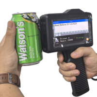 Fábrica al por mayor automática portátil impresora de inyección de tinta de mano pistola inteligente lote máquina de etiquetas digitales para la caducidad Logo Número de impresión