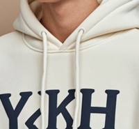 YKH Hombres de alta calidad de lana de manga larga sudaderas con capucha 330GSM Boy Full Custom Print Own Logo Oversized Men's Hoodie