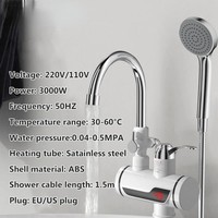 Robinet Mitigeur Électrique Instantané Sans Réservoir 220V pour Évier de Cuisine, Chauffe-Eau Instantané Latéral Rapide