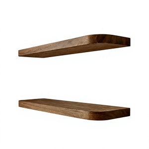 Decorative Double Tier Modern Durable Wooden <b>Wall</b> <b>Mounted</b> Floating <b>Shelves</b> Storage Rack for Living Room - Product Image 5