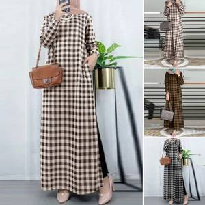 <span class=keywords><strong>Alharamain</strong></span> Jubah musulmán indio túnica moda caftán manga larga vestido Formal para mujer cuello redondo y talla grande para primavera - Product Image 2
