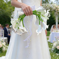Corona de Flores de Plástico con Cuentas LUYI-Luxury, con Lirios Calla, Elegante Corona Nupcial para Ceremonia de Boda y Graduación
