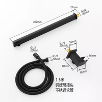 Système de douche de pluie au plafond encastré moderne de 12 pouces Ensemble de douche en laiton noir avec pommeau de douche de pluie carré en acier inoxydable