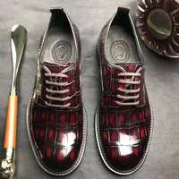 Chaussures habillées classiques de luxe pour hommes en cuir de crocodile véritable de marque célèbre Goodyear Alligator Skin