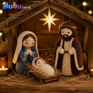 Poupée religieuse chrétienne en crochet faite à la main, <span class=keywords><strong>Jésus</strong></span> Amigurumi, design de pasteur, décoration d'intérieur, cadeau pour la fête des pères - Product Image 3