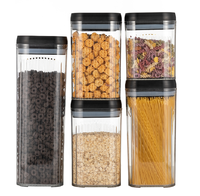 Nouvelle conception, lot de 5 boîtes de conservation hermétiques pour aliments, organisation de la cuisine, contenants en plastique sans BPA, bocaux à aliments scellés avec couvercles