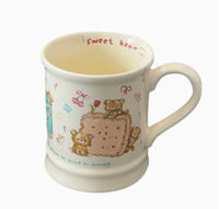 Mug en céramique vintage Little Bear Cookie, tasse à café et à lait mignonne peinte à la main pour les couples