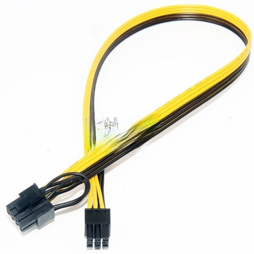 GPU graphics card Power Supply Cables pcie 6 pin male to 8 pin (6+2 ...