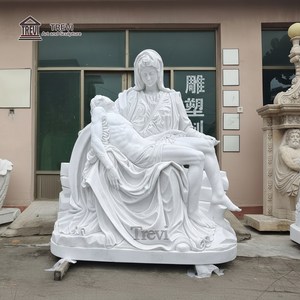 Estatua de <span class=keywords><strong>la</strong></span> Pietà de Mármol de Trevi, Escultura de María con Jesús para Iglesia, Jardín Exterior, Decoración Conmemorativa - Product Image 4