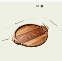 Plateau de service rond décoratif moderne et minimaliste en bois de rose et d'acacia pour apéritifs et utilisation sur table basse