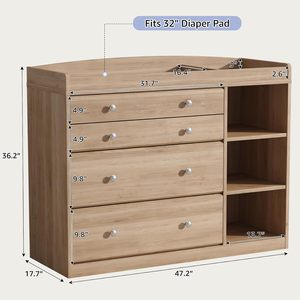 <span class=keywords><strong>Commode</strong></span> bébé en mélaminé avec table à langer amovible, 4 tiroirs en contreplaqué, stock USA, Houston - Product Image 2