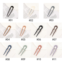 Fourchettes à cheveux en forme de U de 13cm pour femmes couleur unie mat surdimensionné queue de cheval épingle à cheveux Pc accessoires de cheveux pour femmes en forme de U