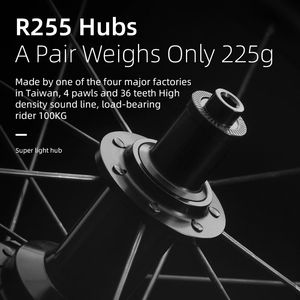 Set di Ruote per <span class=keywords><strong>Bici</strong></span> da Corsa ROCKBROS in Carbonio 30mm 50mm per <span class=keywords><strong>Copertoncino</strong></span> 700C con Freno a V e Mozzo R255 - Product Image 4