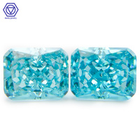 Zircon Cubique Bleu Ciel en Forme de Fleur de Glace Prêt à Expédier, Qualité 5A, Taille Octogonale, Couleur Bleue, Zircon Cubique en Vrac