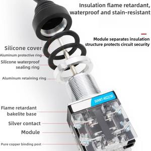 22MM30MM Interrupteur croisé à levier de commande à réinitialisation automatique et autobloquant <span class=keywords><strong>Joystick</strong></span> Master Interrupteurs à bascule à quatre voies bidirectionnels - Product Image 4