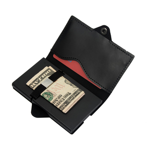 Casekey Hot Sale Credit Card Holder RFID Blocking Pop up <b>Wallet</b> Leather Minimalist <b>Wallet</b> Aluminum <b>Metal</b> Contactless Protector - Product Image 4