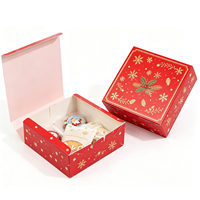 Boîte en carton blanc personnalisée pour Noël avec flocon de neige en feuille d'or, boîte cadeau pliable pour biscuits, vente en gros