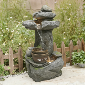 Fuente Moderna de Fibra de Vidrio con Agua Circulante y Función Luminosa, Fuente Impermeable para Uso en Interiores, Exteriores y Jardines - Product Image 3